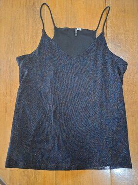 ONLY Black and Rainbow Sparkle Party Tank Top